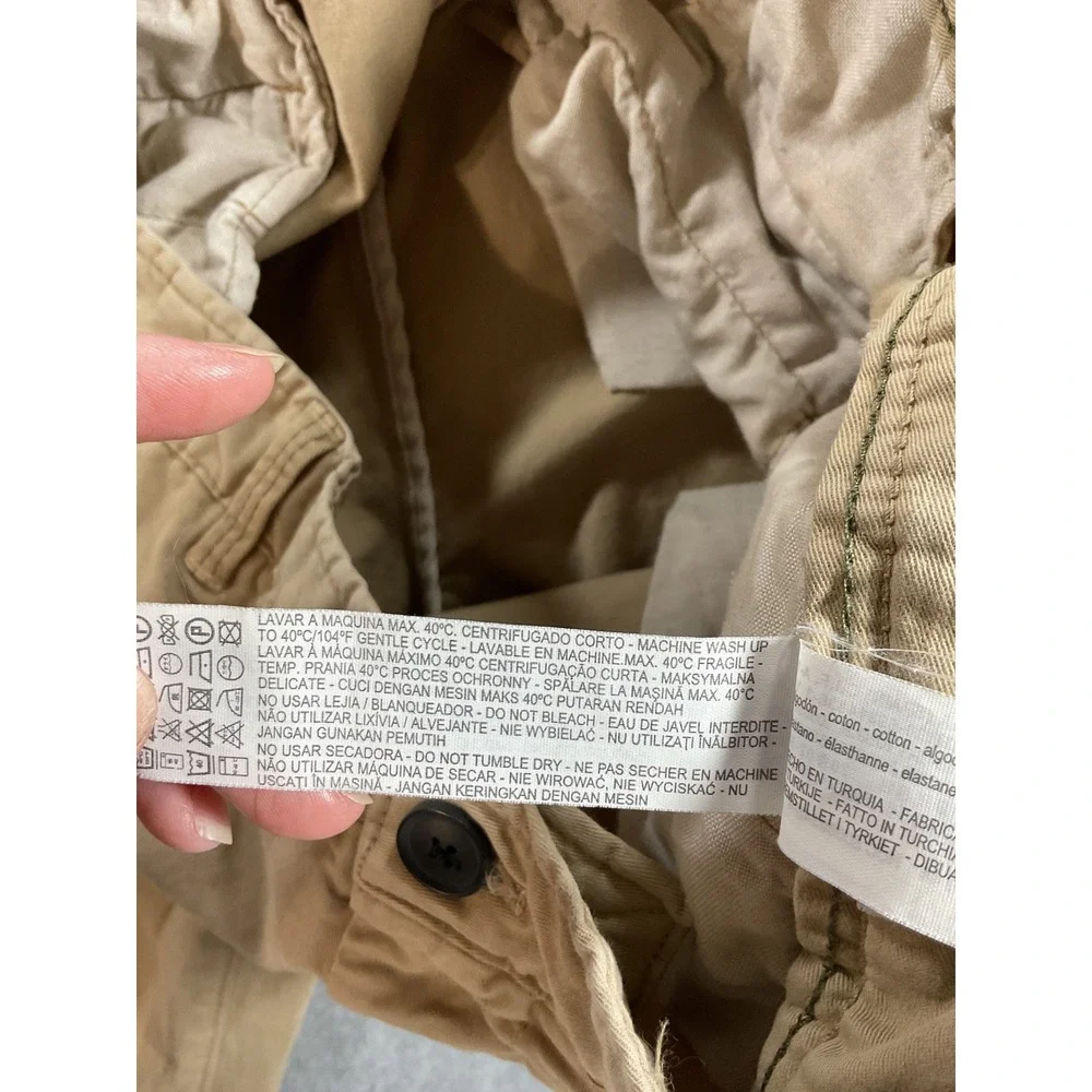 Zara Man Basic Collection Khaki Chino Pants Mens 34 Slim Fit Cotton Stretch 1763